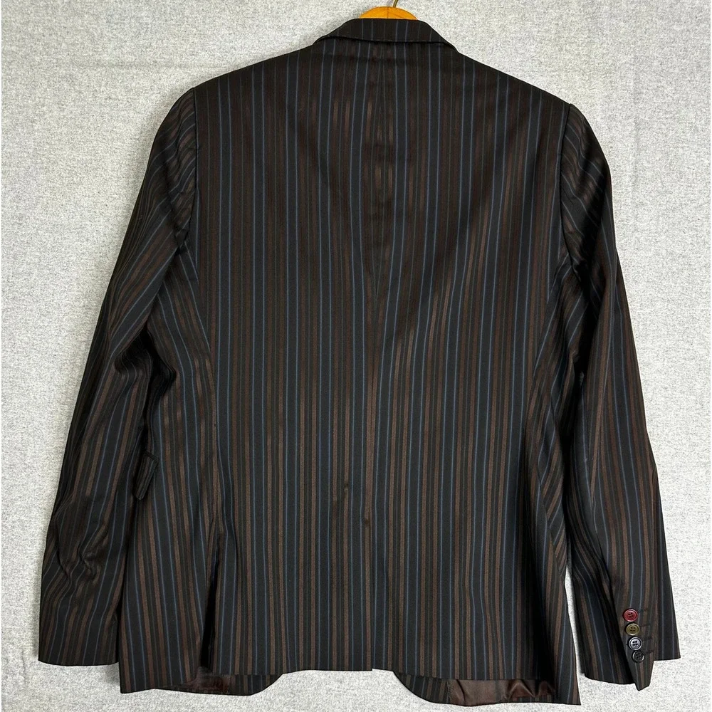 Ben Sherman Blazer XL 44R Brown Blue Multi Pinstripe Fast Frank's Pool Club